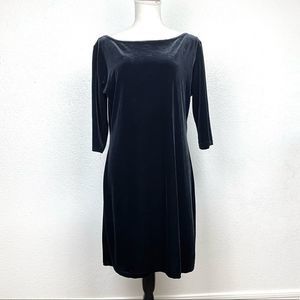 Vintage Y2K Zenobia Velvet Black Blue Stretch Dress